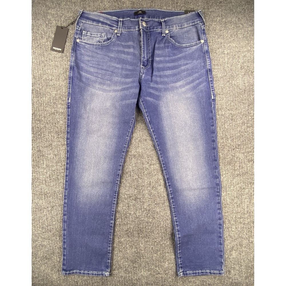 True Religion Geno Slim Jeans Mens 40 Blue Medium Neptune Wash Big T Denim Y2K